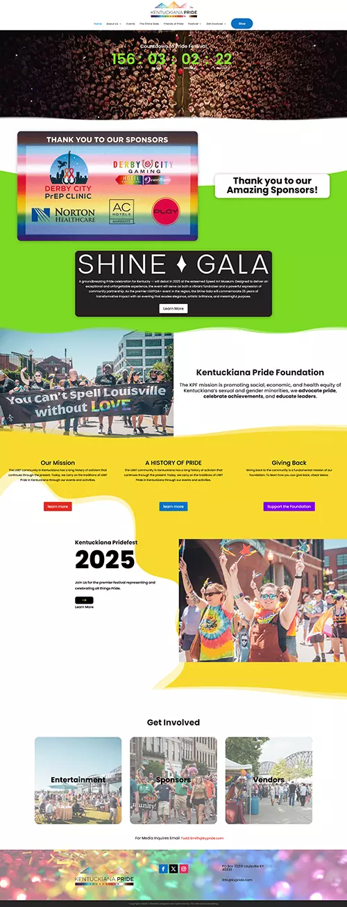 site screenshot pride - Kentuckiana Pride